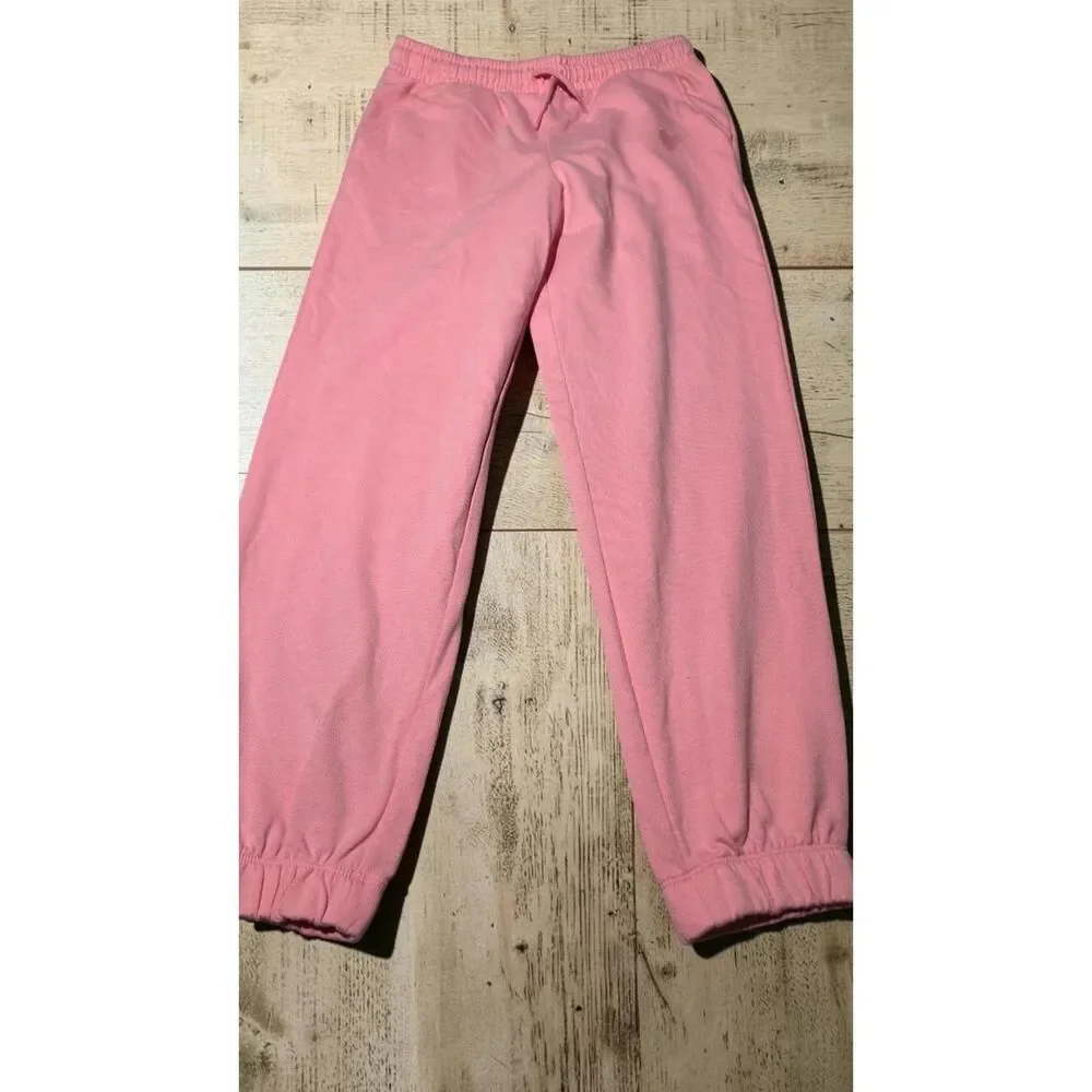 Cat & Jack Girls Pink Fleece Jogger Sweatpants Size 14 Elastic Waist